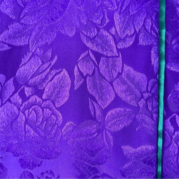 VINTAGE 80s VICTORIAS SECRET GOLD LABEL ROBE PURPLE SATIN ONE SIZE WOMENS - Picture 3 of 13